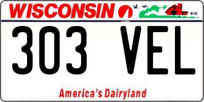 WI license plate 303VEL