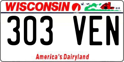 WI license plate 303VEN