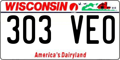 WI license plate 303VEO