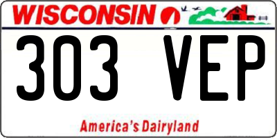 WI license plate 303VEP