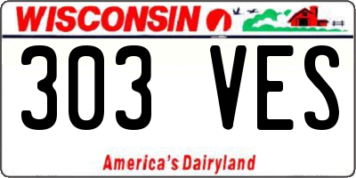 WI license plate 303VES