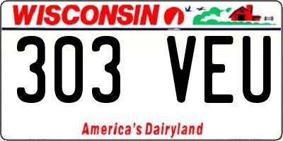 WI license plate 303VEU