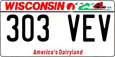 WI license plate 303VEV