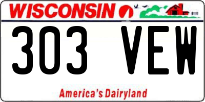 WI license plate 303VEW