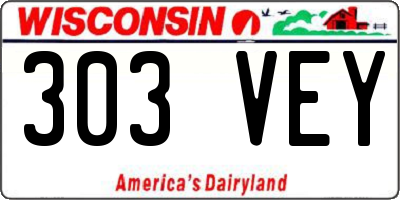 WI license plate 303VEY