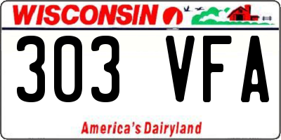 WI license plate 303VFA
