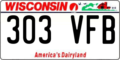 WI license plate 303VFB