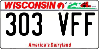 WI license plate 303VFF
