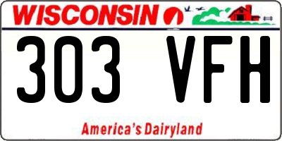 WI license plate 303VFH