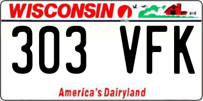 WI license plate 303VFK