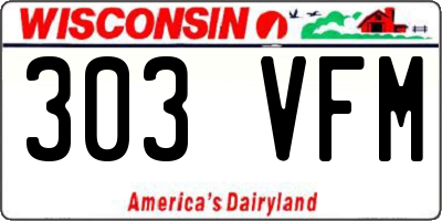 WI license plate 303VFM
