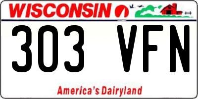 WI license plate 303VFN