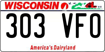 WI license plate 303VFO