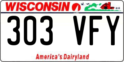 WI license plate 303VFY