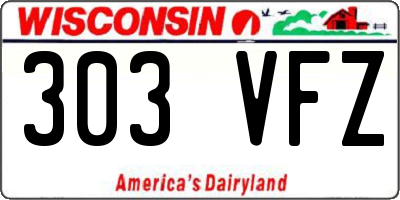 WI license plate 303VFZ