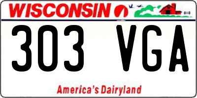 WI license plate 303VGA