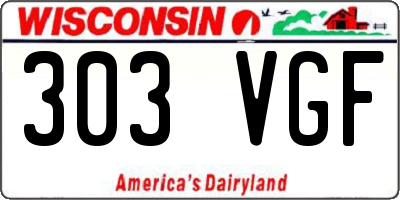 WI license plate 303VGF