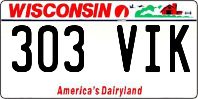 WI license plate 303VIK