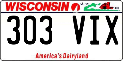 WI license plate 303VIX