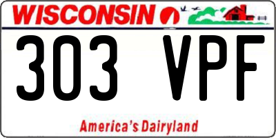 WI license plate 303VPF