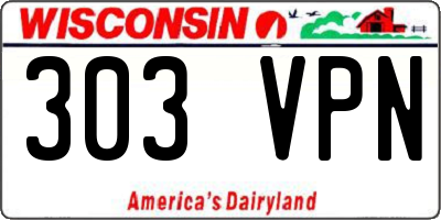 WI license plate 303VPN