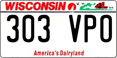 WI license plate 303VPO