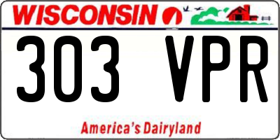 WI license plate 303VPR