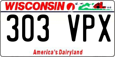 WI license plate 303VPX