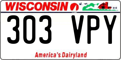 WI license plate 303VPY
