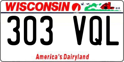 WI license plate 303VQL