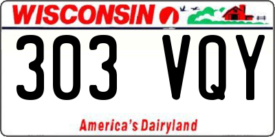 WI license plate 303VQY