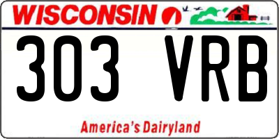 WI license plate 303VRB