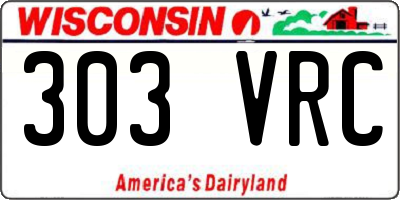 WI license plate 303VRC