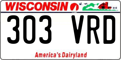 WI license plate 303VRD