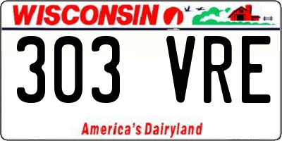WI license plate 303VRE