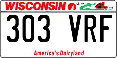 WI license plate 303VRF