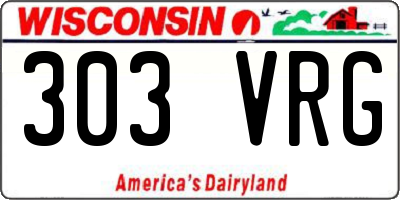 WI license plate 303VRG