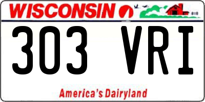 WI license plate 303VRI