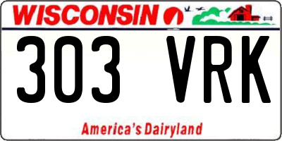 WI license plate 303VRK