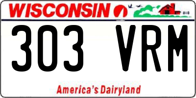WI license plate 303VRM