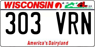 WI license plate 303VRN
