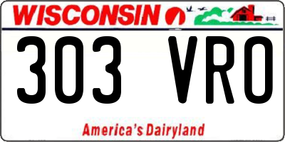 WI license plate 303VRO