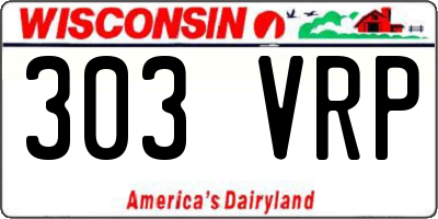 WI license plate 303VRP