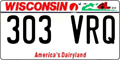 WI license plate 303VRQ