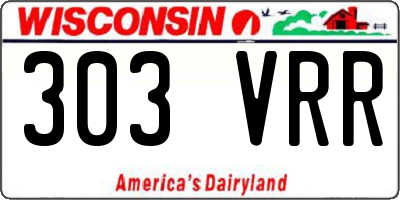 WI license plate 303VRR