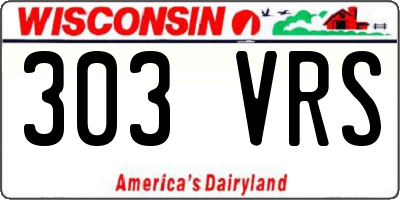 WI license plate 303VRS