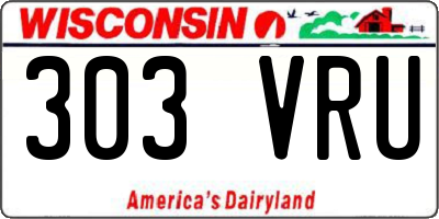 WI license plate 303VRU