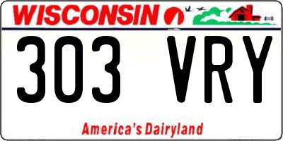 WI license plate 303VRY