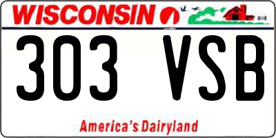 WI license plate 303VSB