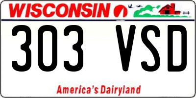 WI license plate 303VSD